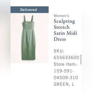 Stretch Satin Midi Dress - Size L